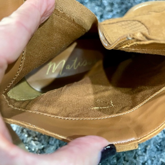 Matisse Daphne Cognac Brown Suede  Textured Western Ankle Booties Size 12 - Picture 6 of 8